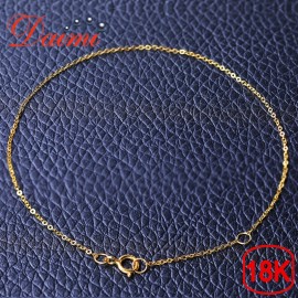 DAIMI Pure Gold Bracelet Chain 18K Yellow Gold Chain Adjustable 16cm-18cm Bracelet Chain Jewelry Gift