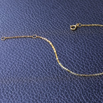 DAIMI Pure Gold Bracelet Chain 18K Yellow Gold Chain Adjustable 16cm-18cm Bracelet Chain Jewelry Gift