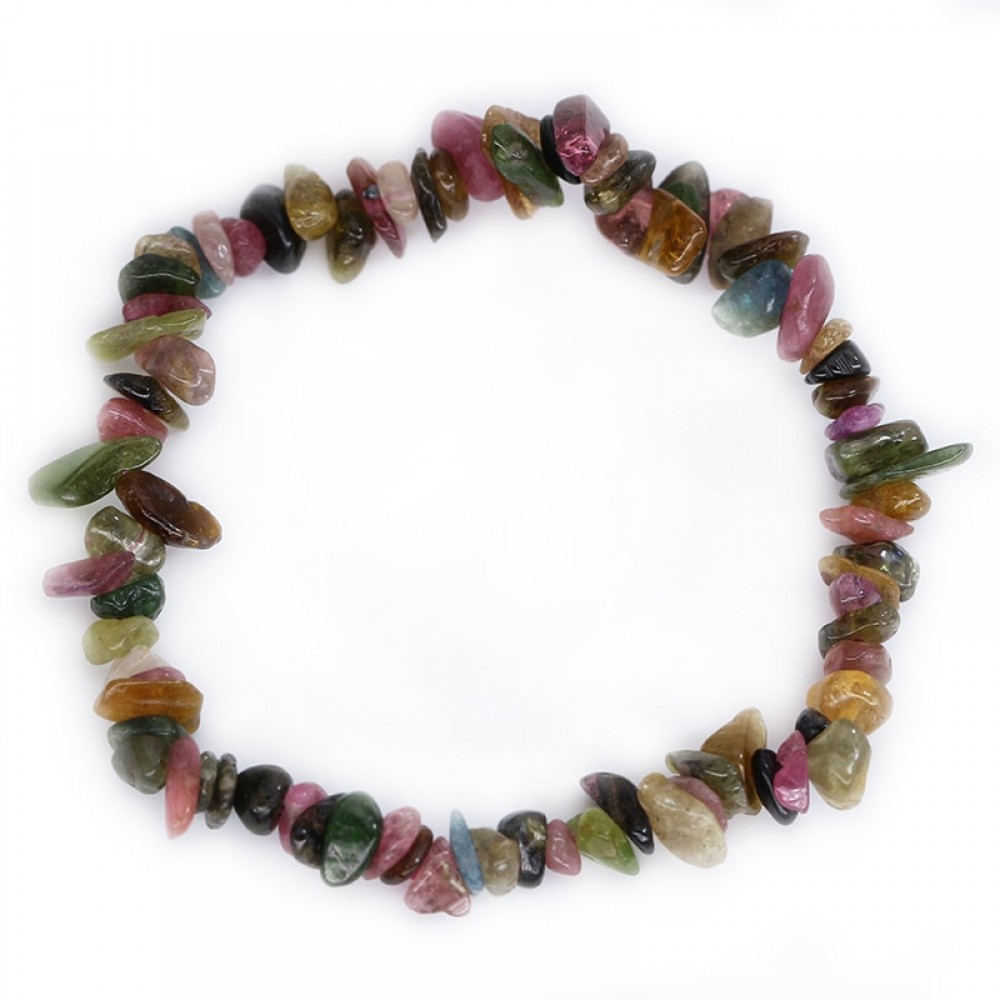 100% Real Natural Healing Stones Peridot Aquamarine Crystal Amethyst Tourmaline Moonstone Bead Bracelet DIY Jewelry NSL001