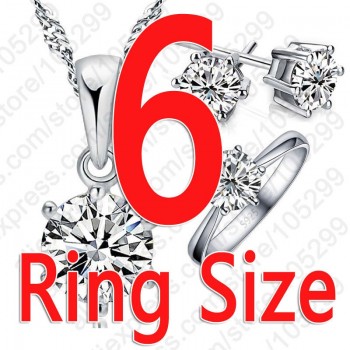 Jemmin Womans Birthday Gift Wedding Jewelry Set Fashion 925 Sterling Silver Crystal Necklace Ring Earring 3 pcs Free Shipping