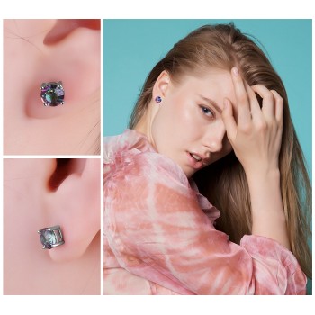 100% Natural Rainbow Fire Mystic Topaz Pendants Rings Earrings 925 Sterling Silver Jewelry Sets For Women Wedding Gifts
