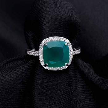 GEMS BALLET 9.62ct Natural Green Agate Stud Earrings Ring Set 925 Sterling Silver Natural Gemstone Fine Jewelry Set For Women