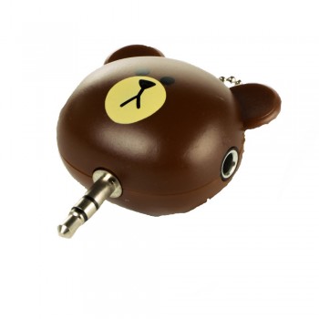 One to two Music Sharing Device Cartoon Headset Deconcentrator 3.5mm Anti Dust Plug Cell Phone Accessories For Iphone All Phone