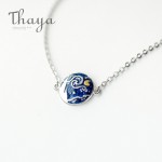 Thaya Van Gogh Enamel Cloisonne Plated Bracelet Star Moon Night Oil Painting s925 Silver Bracelet Jewelry for women gift