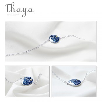 Thaya Van Gogh Enamel Cloisonne Plated Bracelet Star Moon Night Oil Painting s925 Silver Bracelet Jewelry for women gift