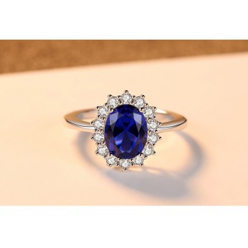 MeiBaPJ New Blue Stone 3 Suit Jewelry Set Real 925 Sterling Silver Pendant Earrings Ring Fine Charm Jewelry for Women