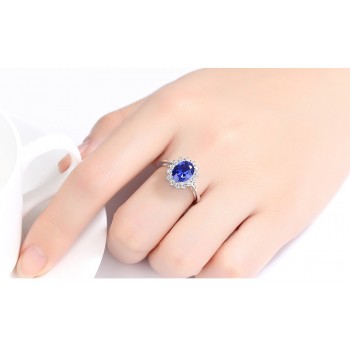 MeiBaPJ New Blue Stone 3 Suit Jewelry Set Real 925 Sterling Silver Pendant Earrings Ring Fine Charm Jewelry for Women