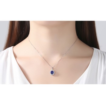 MeiBaPJ New Blue Stone 3 Suit Jewelry Set Real 925 Sterling Silver Pendant Earrings Ring Fine Charm Jewelry for Women