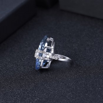 GEMS BALLET Natural Iolite Blue Mystic Quartz Irregular Geometric Jewelry Sets 925 Sterling Silver Necklace Earrings Ring Set