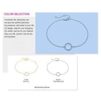 e-Manco Silver Circle Bracelets 925 Sterling Silver Classic Golden Round Charm Bracelet Fine Jewelry Simple Chain Link Bracelets