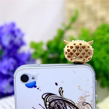 Pearl big eye Owl Earphone 3.5 audio Dust Plug 3.5mm AUX Jack for apple Iphone 4 5 6 Xiaomi Huawei OPPO VIVO PC latop cork Korea