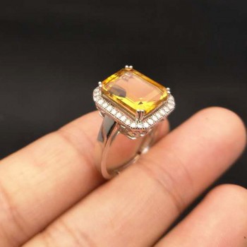 TBJ,Classic Ring with Nautral Citrine good color oct9*11mm in 925 sterling silver gemstone jewelry for women with gift box
