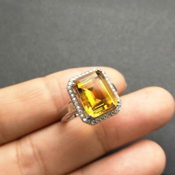 TBJ,Classic Ring with Nautral Citrine good color oct9*11mm in 925 sterling silver gemstone jewelry for women with gift box