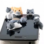 1pcs Cute Cheese Cats 3.5mm Anti dust Dirt-resistant Earphone Jack Plug Adapter to Phone Stopper Cap for iphone 5 5s 5c random