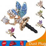 Drill Flash Angel Phone Dust Plug Fashion Rhinestone Mobile Phone Plug angel girl shape 3.5MM Headphone Earphone Dust Plugs stub