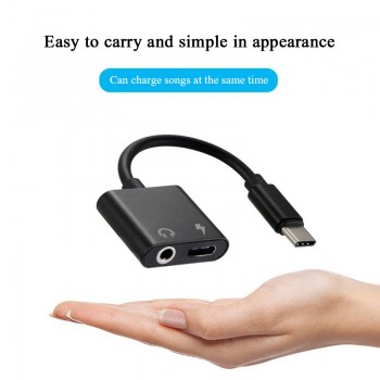 Type-C to Jack 3.5 Cable Splitter Charger Adapter For Huawei P20 Pro For Xiaomi Mi 6 8 Note3 Type C 3.5mm AUX Earphone Converter