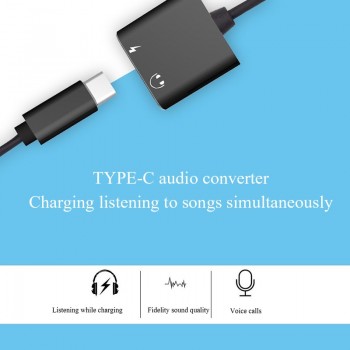 Type-C to Jack 3.5 Cable Splitter Charger Adapter For Huawei P20 Pro For Xiaomi Mi 6 8 Note3 Type C 3.5mm AUX Earphone Converter