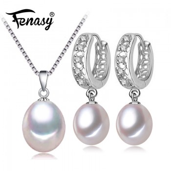 FENASY fashion Jewelry Sets silver Earrings For Women,925 sterling silver fashion earrings, freshwater pearl jewelry 2018 new