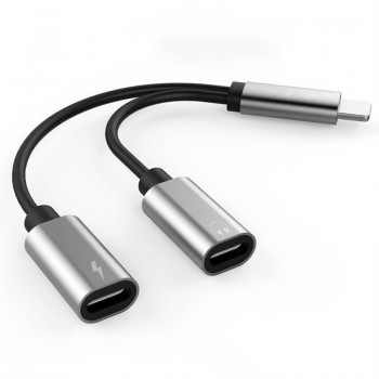 For iPhone 7 8 X Plus 2 In 1 Dual Lighting Aluminum Alloy Audio Changing Converter IOS Earphone Accessories Connector Adapter