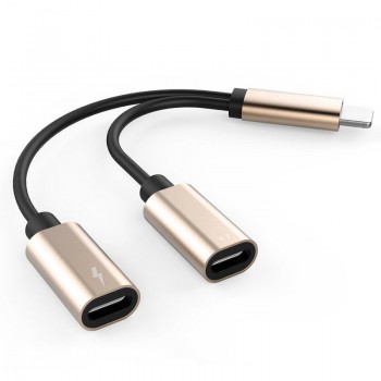 For iPhone 7 8 X Plus 2 In 1 Dual Lighting Aluminum Alloy Audio Changing Converter IOS Earphone Accessories Connector Adapter