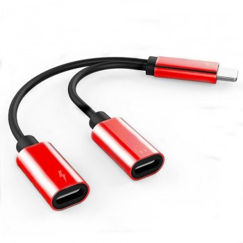 For iPhone 7 8 X Plus 2 In 1 Dual Lighting Aluminum Alloy Audio Changing Converter IOS Earphone Accessories Connector Adapter