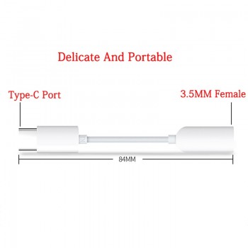 Original Xiaomi Earphone Adapter USB3.1 Type C To 3.5mm Female Cable Music Headphone Connector Converter MI 6 6X 8 8SE Note 3 A2