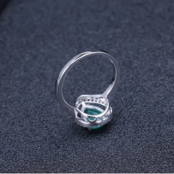 GEMS BALLET 925 Sterling Silver Jewelry Set Water Drop Natural Green Agate Gemstone Earrings Ring Set For Women Fine Jewelry