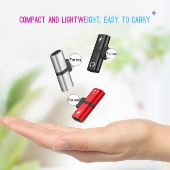 2 in 1 Audio Adapter For iPhone 7 8 Plus X Connector Splitter Charger Headphone Adapter For Lightning Jack to Earphone AUX Cable