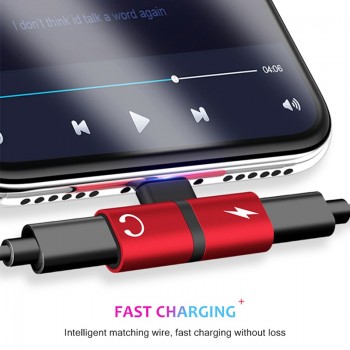 2 in 1 Audio Adapter For iPhone 7 8 Plus X Connector Splitter Charger Headphone Adapter For Lightning Jack to Earphone AUX Cable