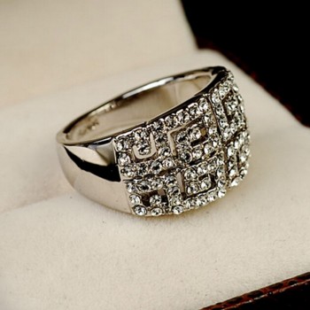 OMHXZJ Wholesale AAA Austrian Crystal Gold Silver 18KT Platinum Woman Fashion Bride  Necklace Earrings Ring Jewelry Sets ST10