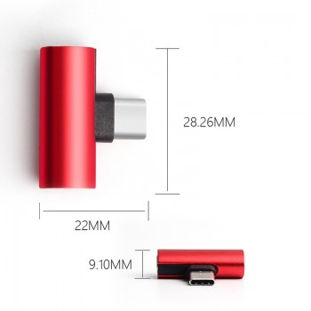MINI Dual Headphone Jack Type C Adapter Audio Charger For Samsung Charging Adapter For Huawei P20 Splitter Audio Converter
