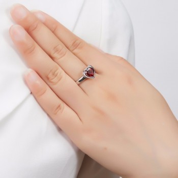 Hutang 3.88ct Natural Gemstone Garnet Solid 925 Sterling Silver Pendant amp; Earrings amp; Ring Fine Bridal Jewelry Sets For Gift New