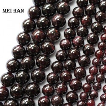 Free shipping natural 6mm / 8mm / 9.5-10mm red garnet smooth round charm gemstone for jewelry making design