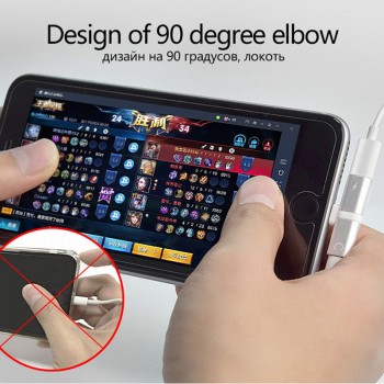 Earphone Accessories 2 in 1 Splitter Metal Dual Port Converter Charger Audio Headphone Jack 3.5 Mm Adapter for iPhone X 7 8 Plus