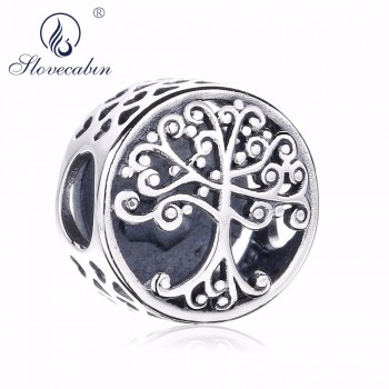 Slovecabin Christmas Gift 925 Sterling Silver Family Roots Openwork Charms Bead For Brand Bracelet Life Of Tree Charms Beads DIY