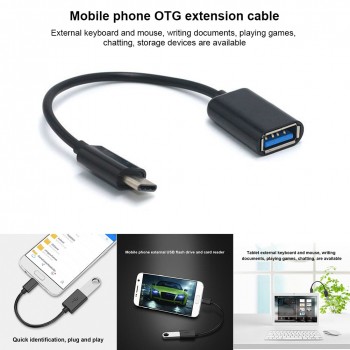 Type-C OTG Adapter Cable USB 3.1 Type C Male To USB 3.0 A Female OTG Data Cord Adapter 16CM ND998