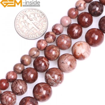 6mm 8mm 10mm Round Natural Brown Pomergranite Jasper Beads Natural Stone Beads DIY Beads For Jewelry Making Strand 15 Wholesale