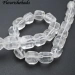 Natural Clear Crystal Quartz Surface Cutting Big Nugget 13x18mm Irregular Tube Stone Loose Beads
