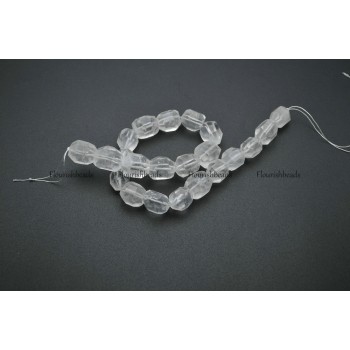 Natural Clear Crystal Quartz Surface Cutting Big Nugget 13x18mm Irregular Tube Stone Loose Beads