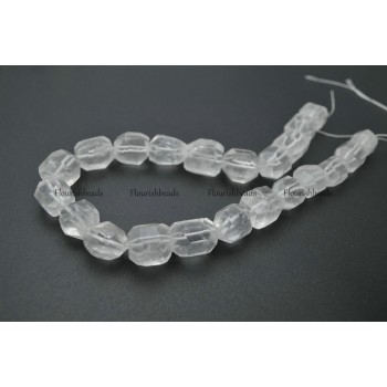 Natural Clear Crystal Quartz Surface Cutting Big Nugget 13x18mm Irregular Tube Stone Loose Beads