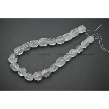 Natural Clear Crystal Quartz Surface Cutting Big Nugget 13x18mm Irregular Tube Stone Loose Beads