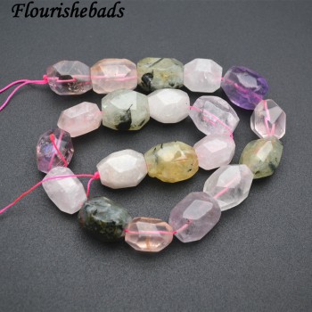 Natural Clear Crystal Quartz Surface Cutting Big Nugget 13x18mm Irregular Tube Stone Loose Beads