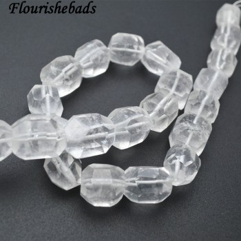 Natural Clear Crystal Quartz Surface Cutting Big Nugget 13x18mm Irregular Tube Stone Loose Beads