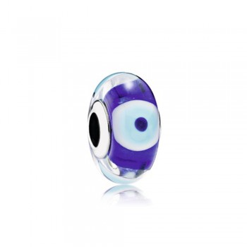 FAHMI 100% 925 Sterling Silver 1:1 Stripe Waves Star Murano Glass Charm Evil Eye Glass Beads Original Jewelry Factory Wholesale