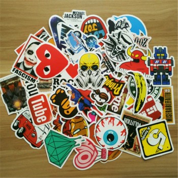 50pcs / Lot Mobile Phone Sticker for Iphone 6 7 8 X Plus TCL HTC for Travel Box Skateboard Laptop Luggage Bomb Decal Pegatinas