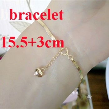 Korea pure 14k pure gold snake skin three-dimensional love pendant snake bone bracelet anklet