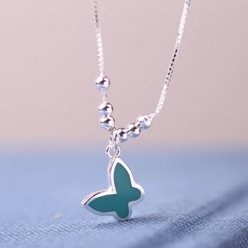Aiersen Brand Women Anklet S925 Enamel Butterfly Leg Bracelet Fashion Silver Anklets Simple Cavigliera Argento 925 Fine Jewelry