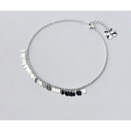 Bohi womens Wholesale Authentic 925 Sterling Silver Oval Leaf /Waterdrop Anklet Bracelet Fine jewelry S362