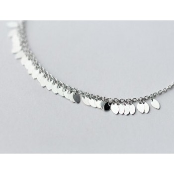 Bohi womens Wholesale Authentic 925 Sterling Silver Oval Leaf /Waterdrop Anklet Bracelet Fine jewelry S362