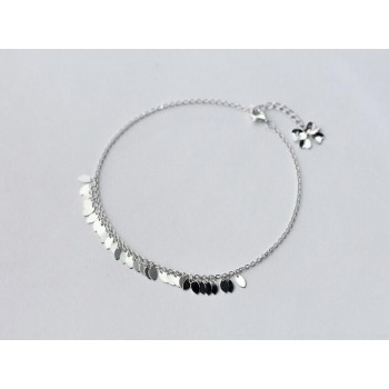 Bohi womens Wholesale Authentic 925 Sterling Silver Oval Leaf /Waterdrop Anklet Bracelet Fine jewelry S362